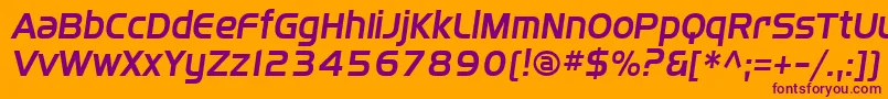 フォントSffourcheitalic – オレンジの背景に紫のフォント