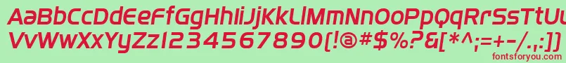 Sffourcheitalic Font – Red Fonts on Green Background