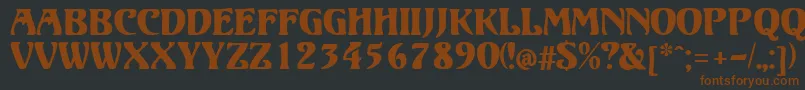 Volute-fontti – ruskeat fontit mustalla taustalla