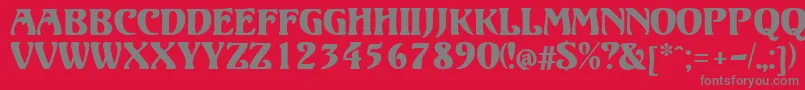 Volute-Schriftart – Graue Schriften auf rotem Hintergrund