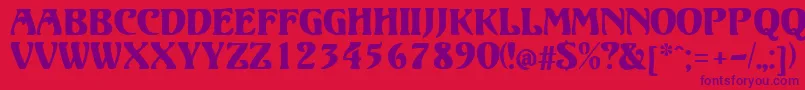 Volute Font – Purple Fonts on Red Background