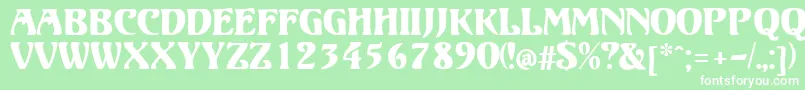 フォントVolute – 緑の背景に白い文字