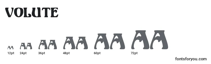 Größen der Schriftart Volute