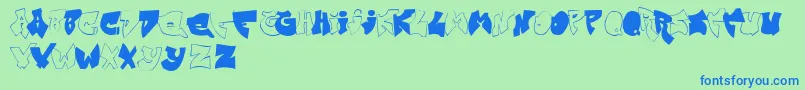 fuente Zitgraff – Fuentes Azules Sobre Fondo Verde