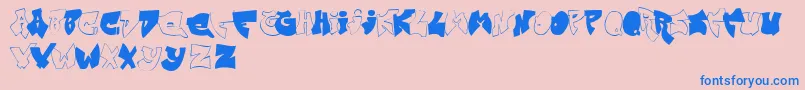 Zitgraff-Schriftart – Blaue Schriften auf rosa Hintergrund