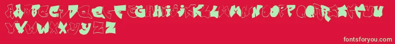 Zitgraff Font – Green Fonts on Red Background