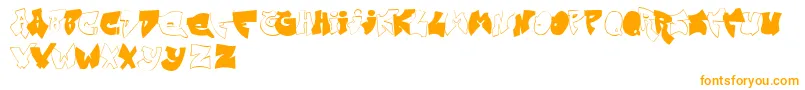 Zitgraff-Schriftart – Orangefarbene Schriften auf weißem Hintergrund