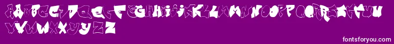 Zitgraff-Schriftart – Weiße Schriften auf violettem Hintergrund