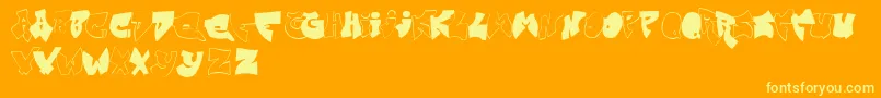 Zitgraff Font – Yellow Fonts on Orange Background