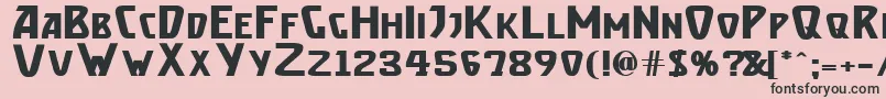 Brassetb-Schriftart – Schwarze Schriften auf rosa Hintergrund
