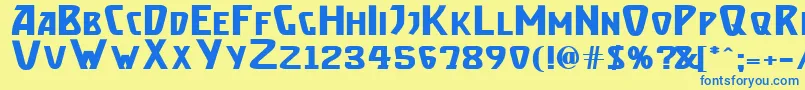 Weitere Informationen zur Brassetb-Schriftart Brassetb-Schriftart – Blaue Schriften auf gelbem Hintergrund