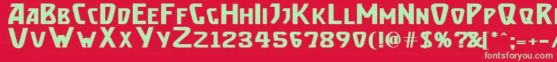Brassetb Font – Green Fonts on Red Background