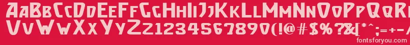 フォントBrassetb – 赤い背景にピンクのフォント