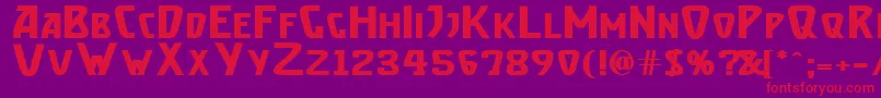 フォントBrassetb – 紫の背景に赤い文字