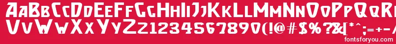 フォントBrassetb – 赤い背景に白い文字