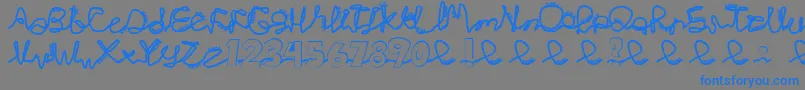 Chlorinj-Schriftart – Blaue Schriften auf grauem Hintergrund