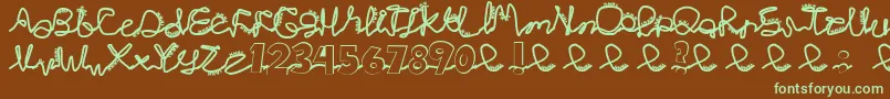 Chlorinj Font – Green Fonts on Brown Background