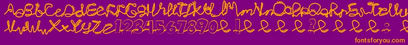 Chlorinj Font – Orange Fonts on Purple Background