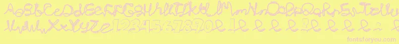 Chlorinj Font – Pink Fonts on Yellow Background