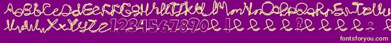 Chlorinj Font – Yellow Fonts on Purple Background