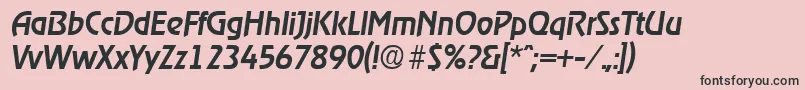 フォントRagtimeMediumita – ピンクの背景に黒い文字