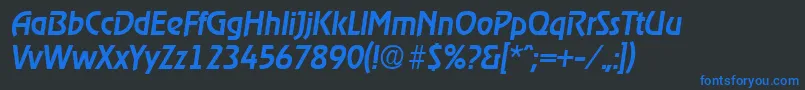 Шрифт RagtimeMediumita – синие шрифты на чёрном фоне