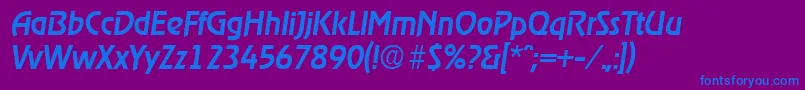 Шрифт RagtimeMediumita – синие шрифты на фиолетовом фоне
