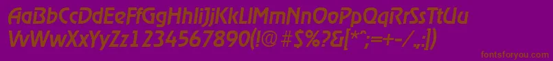 フォントRagtimeMediumita – 紫色の背景に茶色のフォント