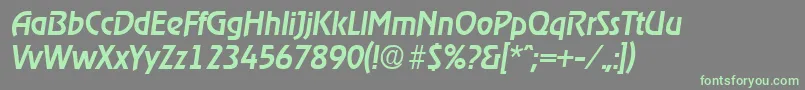 Шрифт RagtimeMediumita – зелёные шрифты на сером фоне