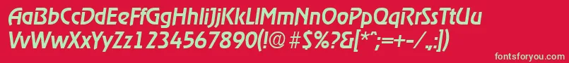 Шрифт RagtimeMediumita – зелёные шрифты на красном фоне