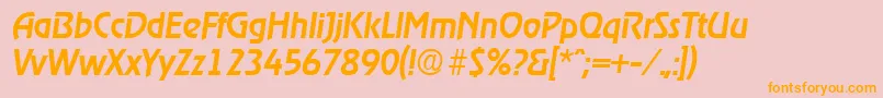 RagtimeMediumita-Schriftart – Orangefarbene Schriften auf rosa Hintergrund