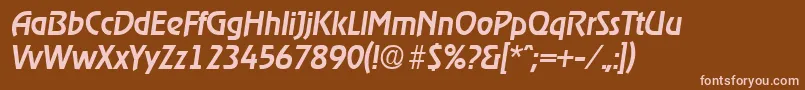 RagtimeMediumita-fontti – vaaleanpunaiset fontit ruskealla taustalla