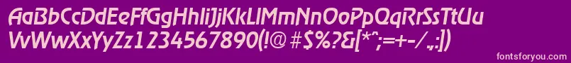 フォントRagtimeMediumita – 紫の背景にピンクのフォント