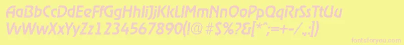 Шрифт RagtimeMediumita – розовые шрифты на жёлтом фоне