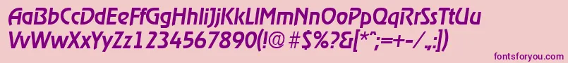 RagtimeMediumita-fontti – violetit fontit vaaleanpunaisella taustalla