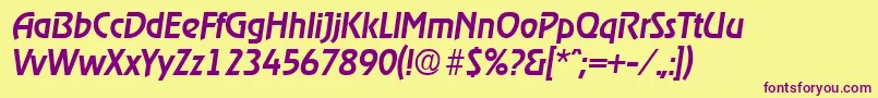 RagtimeMediumita Font – Purple Fonts on Yellow Background