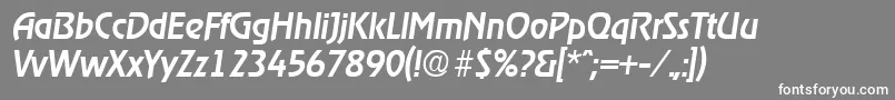 RagtimeMediumita-fontti – valkoiset fontit harmaalla taustalla