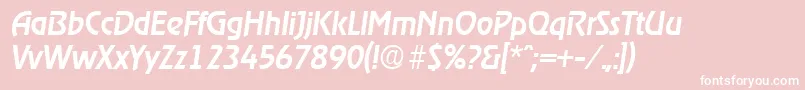 RagtimeMediumita-fontti – valkoiset fontit vaaleanpunaisella taustalla