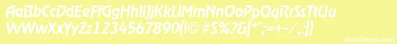 RagtimeMediumita Font – White Fonts on Yellow Background