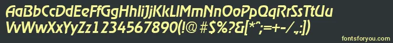 RagtimeMediumita-fontti – keltaiset fontit mustalla taustalla