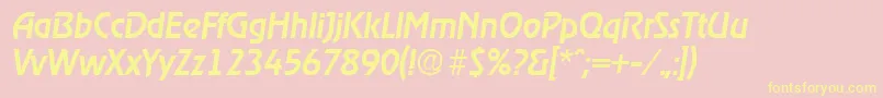 RagtimeMediumita-fontti – keltaiset fontit vaaleanpunaisella taustalla
