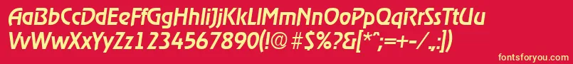RagtimeMediumita-fontti – keltaiset fontit punaisella taustalla