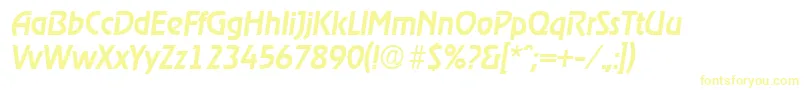 RagtimeMediumita-fontti – keltaiset fontit valkoisella taustalla