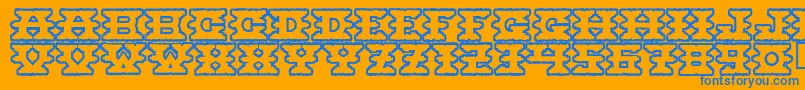 Montezumaancient Font – Blue Fonts on Orange Background