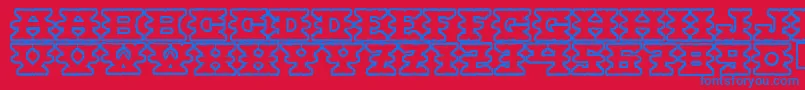 Montezumaancient Font – Blue Fonts on Red Background