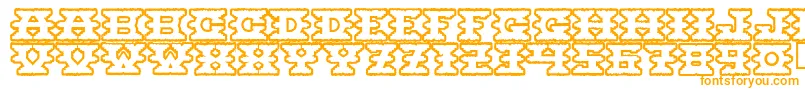 Montezumaancient-fontti – oranssit fontit valkoisella taustalla
