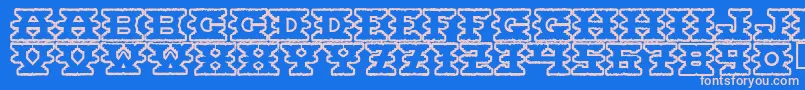フォントMontezumaancient – ピンクの文字、青い背景