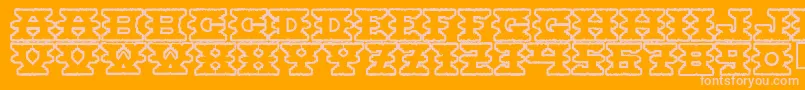 フォントMontezumaancient – オレンジの背景にピンクのフォント