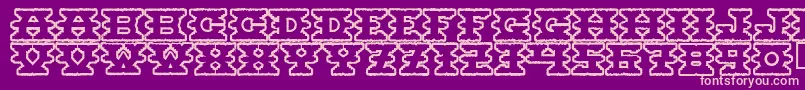 フォントMontezumaancient – 紫の背景にピンクのフォント