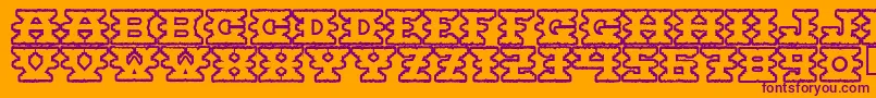 Шрифт Montezumaancient – фиолетовые шрифты на оранжевом фоне